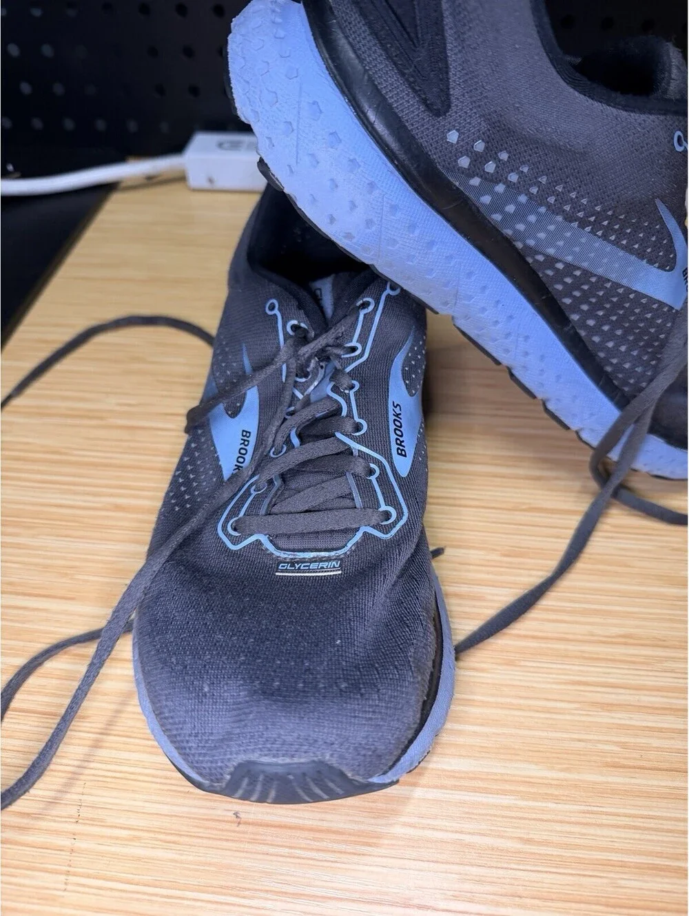 Brooks 'Glycerin 18' Womens Running Shoes Sneakers Women US 9.5 Grey Black Blue